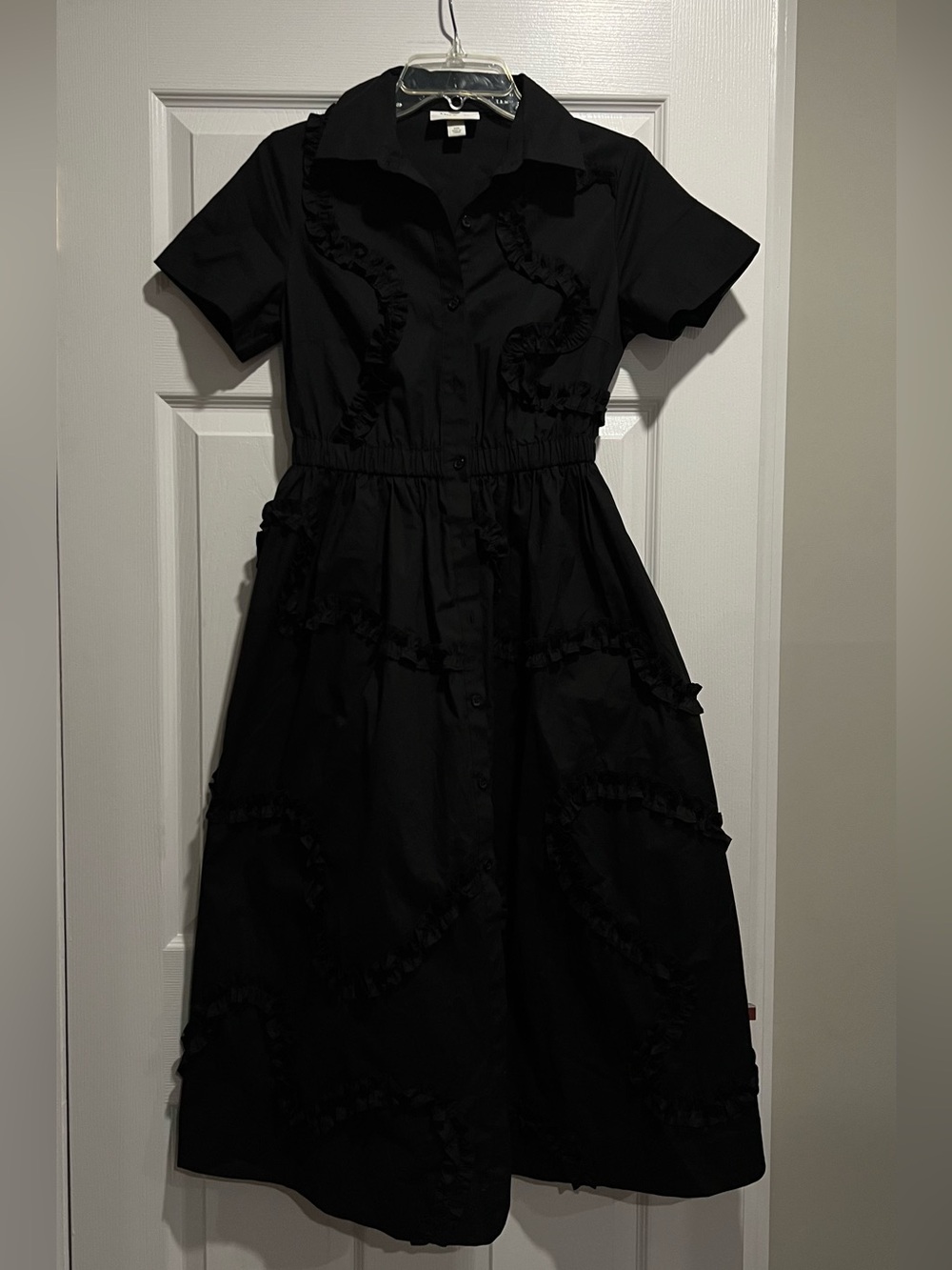 Kate Spade x Target Collab Black Ruffle-Trim Shirt Dress